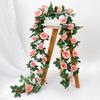 2.4m Rose Artificial Flower Vine for Wedding Garland White Pink Room Wedding Decoration Silk Artificial Rose Vine Han Home Decor