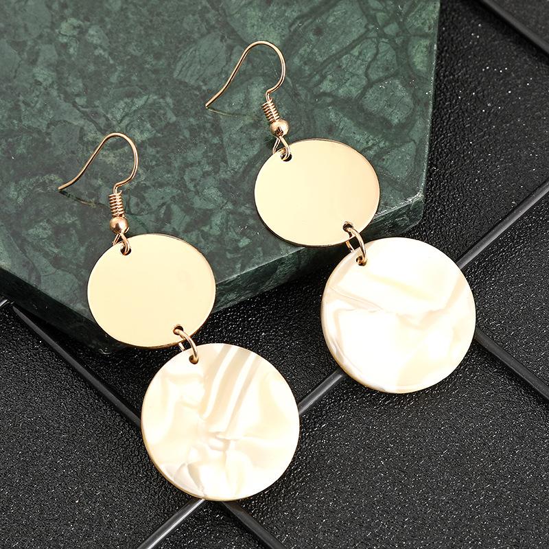 Горячо продаваемые серьги с леопардовым принтом в Европе и Америке, металлические двухдисковые акриловые серьги