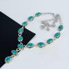 Ожерелье из серебра 925 пробы с бирюзой Санта-Роза, серебряное ожерелье с бирюзой Санта-Роза для жены, ожерелье унисекс, подарок