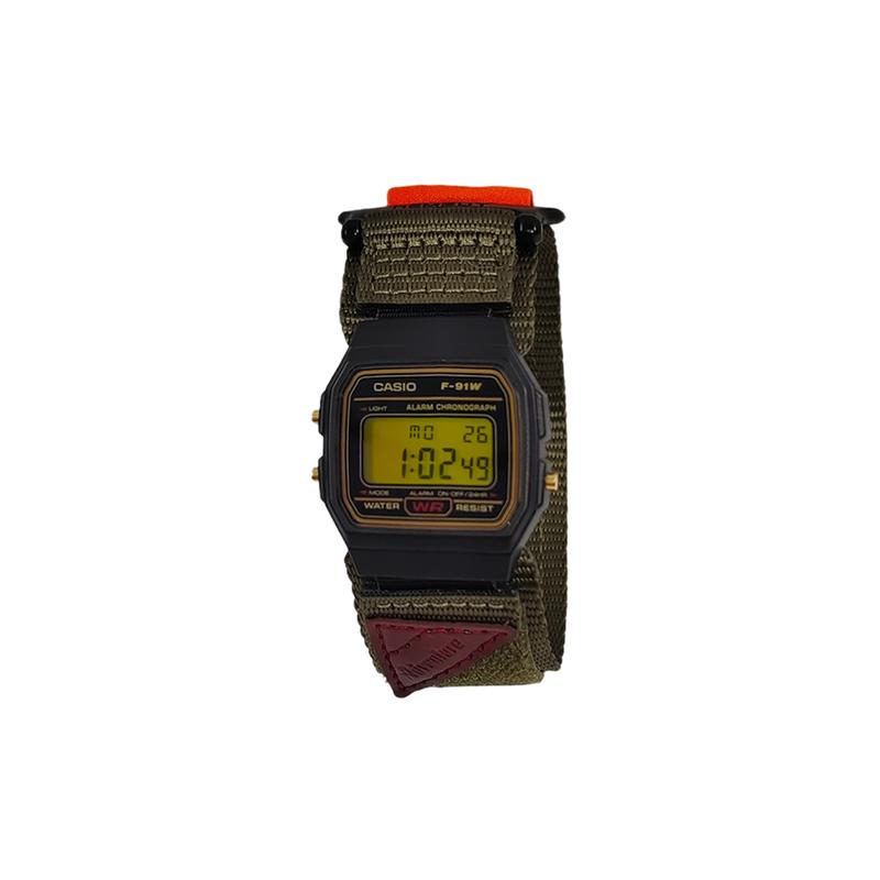 Casio Индивидуальные часы модифицированная серия водостойкие F-91WM-3 modified-helmer Коричневый прилив Кварцевые нейлоновый ремешок мужские часы F-91WM-3