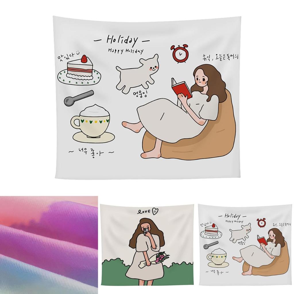 Элегантный и стильный мультяшный настенный гобелен, можно стирать вручную, прочный