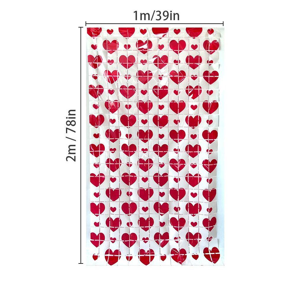 Hanging Valentine's Day Party Backdrop Foldable Streamers Curtains Valentines Day