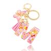 A-Z Dreamy Letters Keychain for Women Tassels Butterfly Pendant Initial Keyrings Purse Suspension Bags Car Key Chain Pink