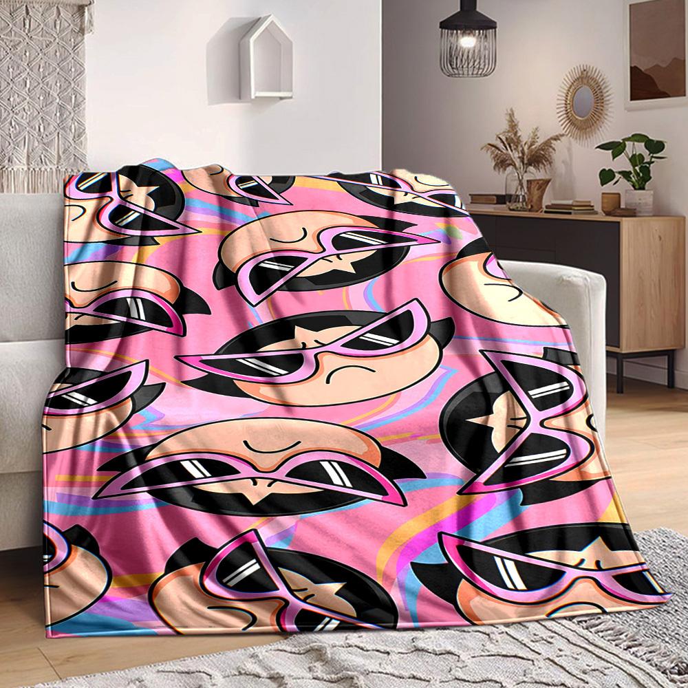 1pc Powerpuff Girls Flannel Blanket, Soft Skin Friendly with Digital Printing, Various Sizes Available for Family, Friends, Birthday