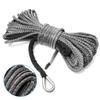 1/4'' X 50' 7700LBs Synthetic Winch Line Cable Rope W/ Sheath For Car ATV UTV Jeep Grey