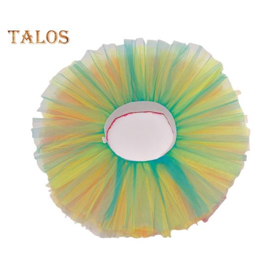 Women Mesh Tutu Skirt Lady 5 Layers Tulle Princess Skirts with Elastic Band Adult Female Short Gauze Pettiskirt for Mini Ball Beach Festival Dance