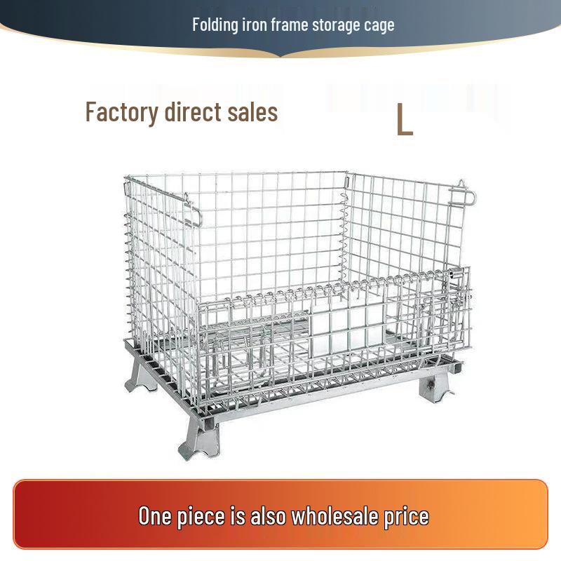 Movable Foldable Metal Storage Cage for Warehouse and Workshop Logistics