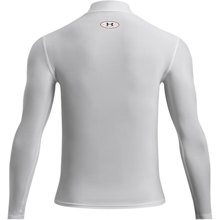 Under Armour HeatGear Sports Lifestyle Series SS25 Half High Neck Breathable Long Sleeve Fitness Shirt Men Tops White 1390099-100
