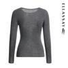 ELLASSAY Women's 100% Merino Wool Round Neck Knit Sweater