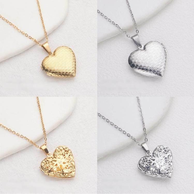 Металлическое ожерелье с кулоном-медальоном в форме сердца, регулируемая шейная цепочка, украшение