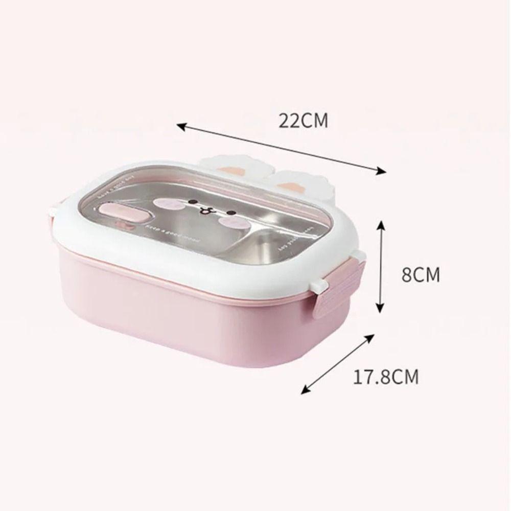 Portable Divides Lunch Box Cartoon Meal Box Food Containe Stainless Steel Lunch Box  HOME