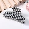 Европейская и американская женская черно-белая клетчатая заколка для волос - большой ацетатный акриловый зажим для причесок с пучком