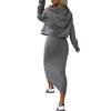 2023 Winter Sleeveless Hooded Dress & Sweater Two-Piece Set for Women