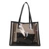 Large Capacity Pvc Shoulder Bag For Women With Inner Pouch And Metal Rivets
