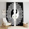 Beautiful Indian Bohemian Psychedelic Hippie Tie Dye Window Curtain Panels for Bedroom, Living, Balcony (B&W Yin Yang)