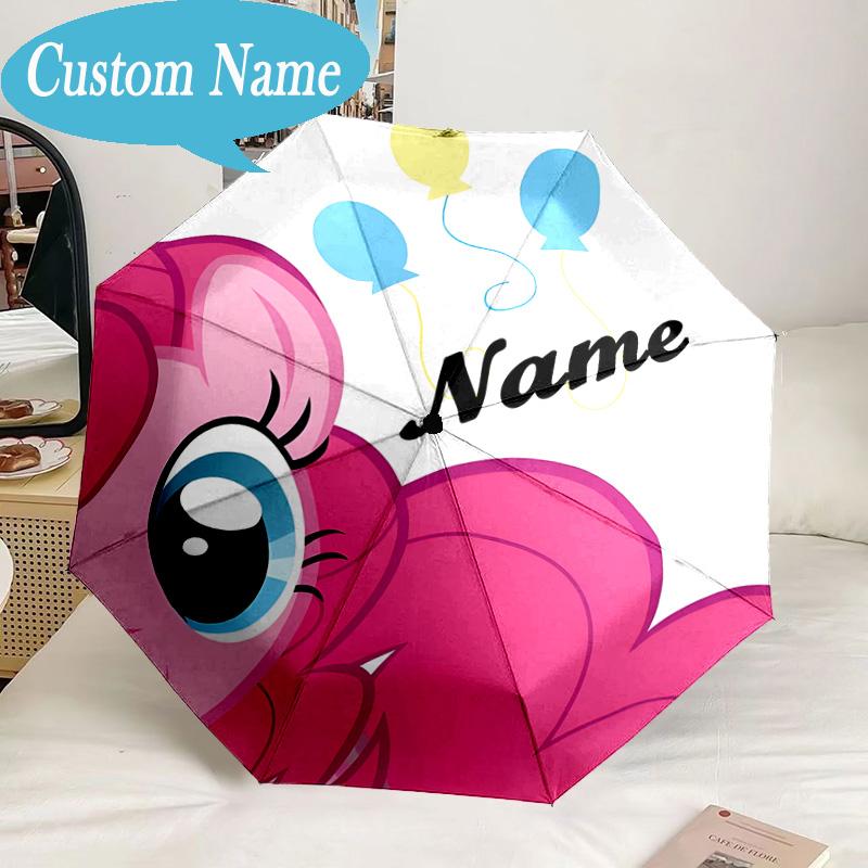Custom Name Umbrella Pinkie Pie's Bold Adventure Umbrella 8-Frame for Travel, Camping, Casual Lightweight Portable, Essential for Family Gifts