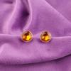 Round Citrine Gemstone Trendy Stud Post Handmade New Earrings Jewelry 925 Silver EE-150-2