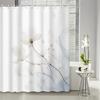 1 шт. Высококачественная белая шторка для душа с цветочным принтом, полиэстер, машинная стирка, крючки в комплекте, элегантное украшение для ванной
