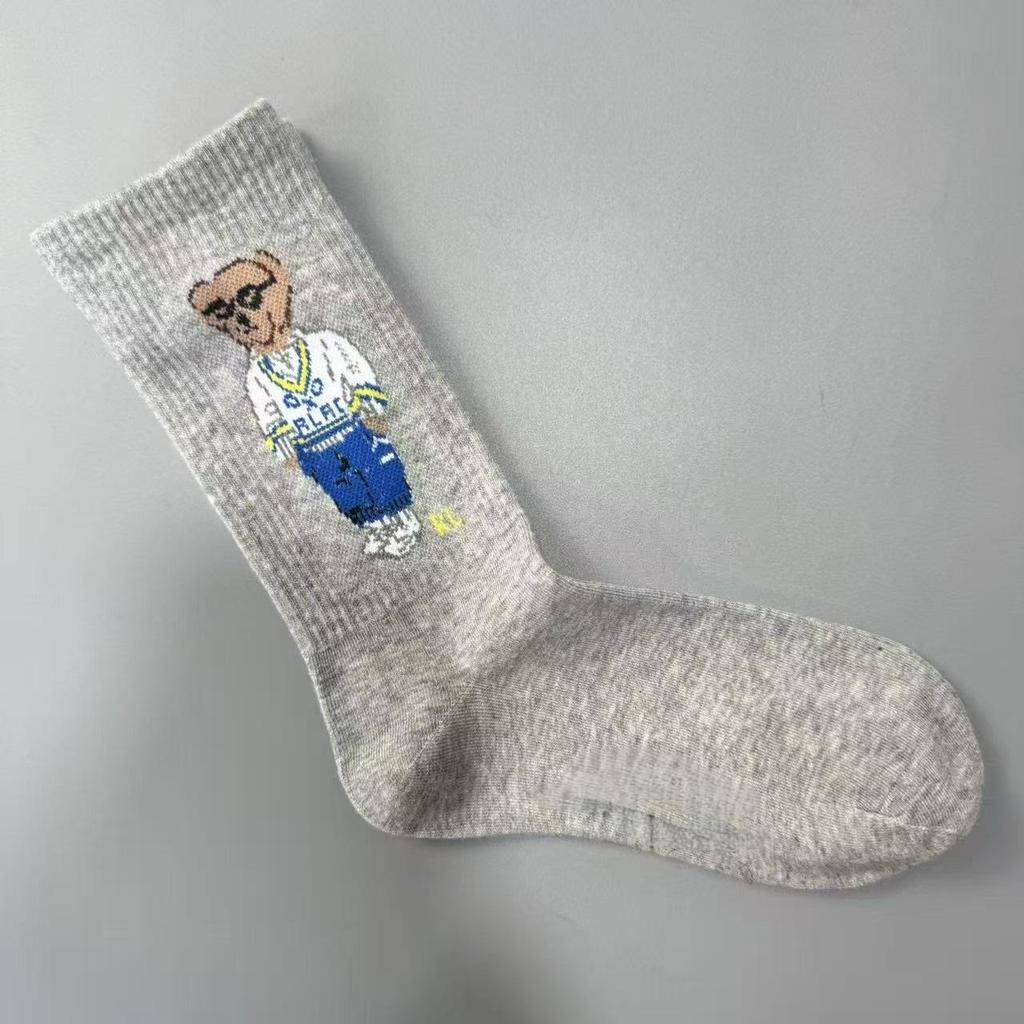 Осенне-зимние женские модные повседневные носки до середины икры с узором медведя