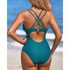 CHARMLEAKS Женский цельный купальник крючком с глубоким V-образным вырезом и ремешками, купальный костюм, Монокини, купальник