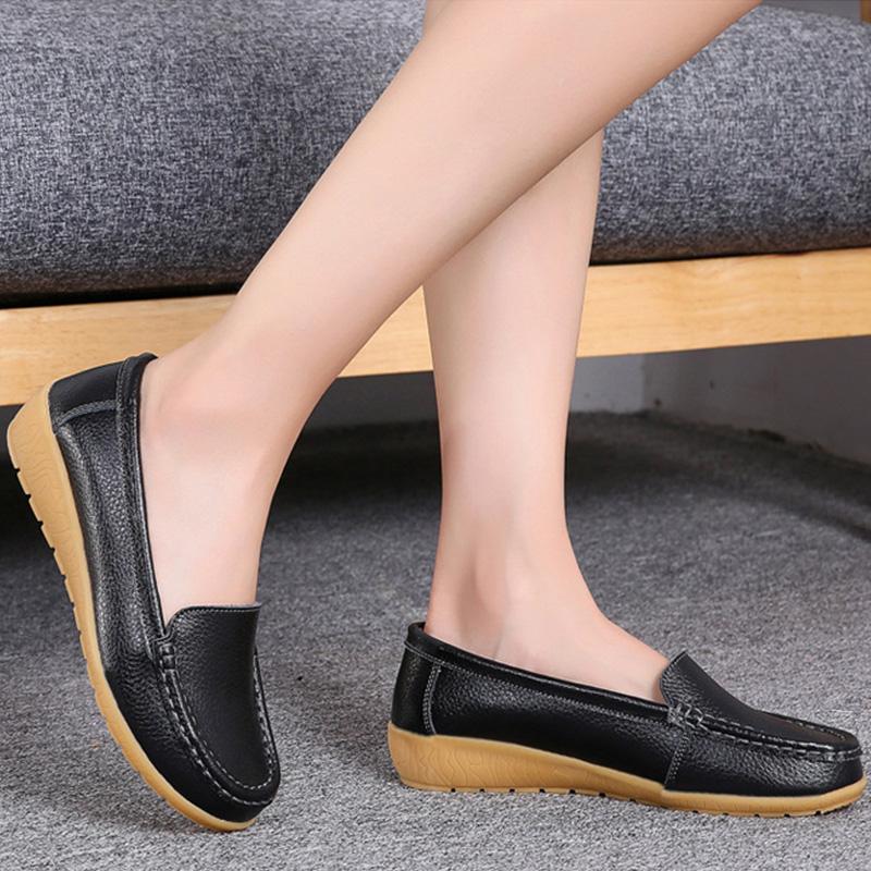 Мода 2024 года Новые Туфли Женские Плоские Белые Женские Кожаные Туфли Слипоны Женские Платформы Удобные Лоферы Zapatos De Mujer Женские