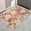 Rose Printed Door Mat Bedroom Bedside Carpet Anti Slip Balcony Bathroom Absorbent Footpad Flannel Decor Rug for Home Living Room