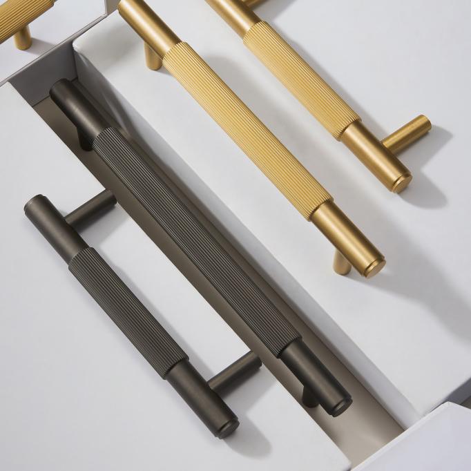Brass Stripe Furniture Handles Modern Brass Grey Wardrobe Dresser Cupboard Cabinet Drawer Shoe Box Wine Bar Pulls Knobs