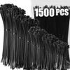 XINGO 1500pcs Black Cable Ties Outdoor Heavy Duty Tie Wraps Premium Plastic Cable Wire Ties for Indoor and Outdoor Use 100+150+200+250+300mm