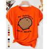 NO THOUGHTS ONLY POTATO Cute potato print, quirky and soothing style, women's round-neck short-sleeve shirt T Shirt Skin-friendly, soft, breathable,