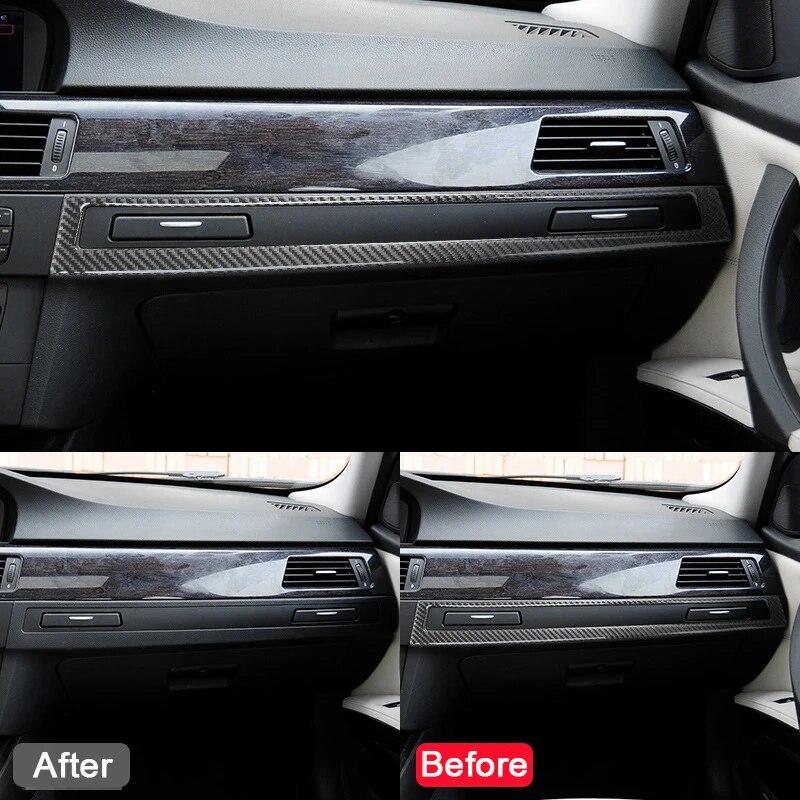 Автомобильный центральный держатель второго пилота, панель, накладка, наклейка для BMW 3 серии E90 E92 E93 2005-2012, аксессуары из углеродного волокна
