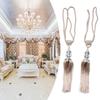 2×Luxury Curtain Holdbacks Rope-Tie Backs Tassel Tiebacks Beaded Ball Decor-Pair