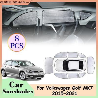 Полное покрытие для Volkswagen Golf 7 VW MK7 2015~2024 Автомобильные солнцезащитные козырьки, чехлы на заднее стекло, передние солнцезащитные козырьки, коврики, аксессуары