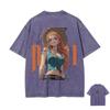 Новая футболка с принтом Нами из ONE PIECE, ретро, вымытая, с коротким рукавом, пляжный, повседневный стиль, Харадзюку, уличная, летняя, мужская и женская, Y2k, топ