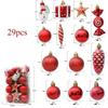 29/40pcs Silver Red Special-shaped Christmas Ball Ornaments Christmas Tree Party Decoration Christmas Spheres Pendant New 2026