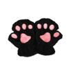 Women Winter Cute Cat Claw Paw Plush Mittens Soft Plush Short Fingerless Fluffy Bear Warm Cat Gloves Costume Half Finger Gift