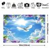 1 piece of Serene Dove and floral polyester fabric background full of lively animals natural flowers and green leaves
