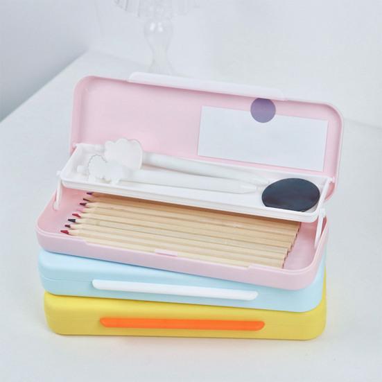 Wear-resistant Pencil Case Smooth Edge PP Large Capacity Portable Pen Box for School