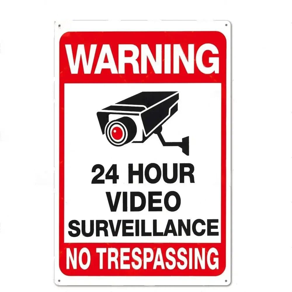 No Trespassing No Entry Private Property Warning Signs Public Garage Workshop Wall Plaques Decor Vintage Metal Plate Tin Sign