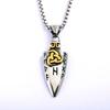 Vintage Stainless Steel Mens Necklace Double Sided Viking Style Celtic Knot Pendant