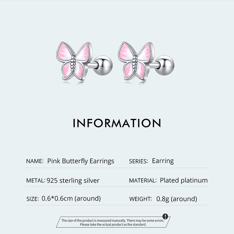 Женские серьги-кольца BAMOER из стерлингового серебра 925 пробы, яркие и красивые синие бабочки, изящные ювелирные изделия