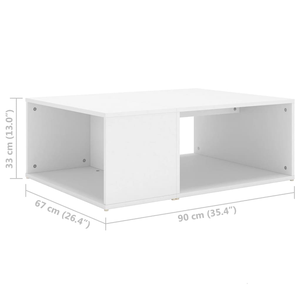 Coffee Table White 90 x 67 x 33 cm Engineered Wood