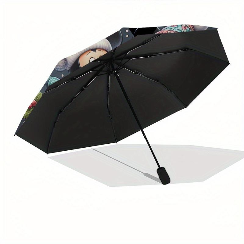 Mickey Mouse, Minnie Mouse Themed Automatic opening and closing folding umbrella, 8-rib windproof, compact travel design, suitable for all o