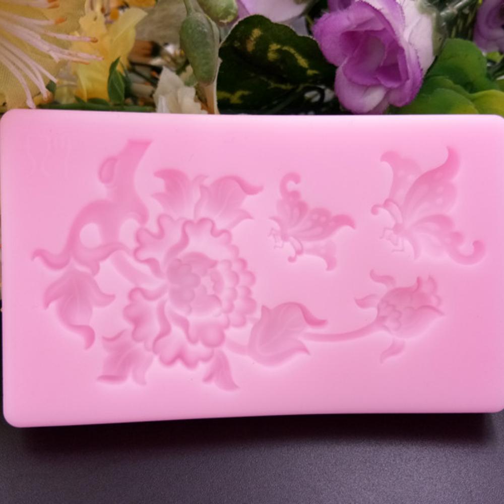 Diy Flower Silicone Mold Orchid Butterfly Dry Pace Fondant Cake Decoration Lace Pattern Baking Tool