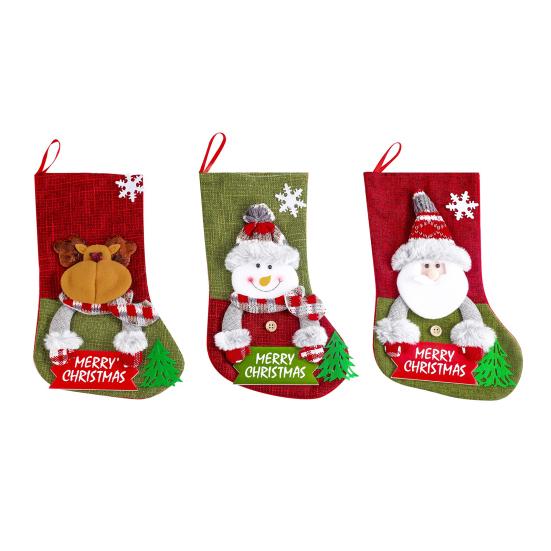 Yousheng Christmas Stocking Gift Bag Alphabet Sign Festive Cartoon Design Stocking Gift Pouch for Fireplace Decoration