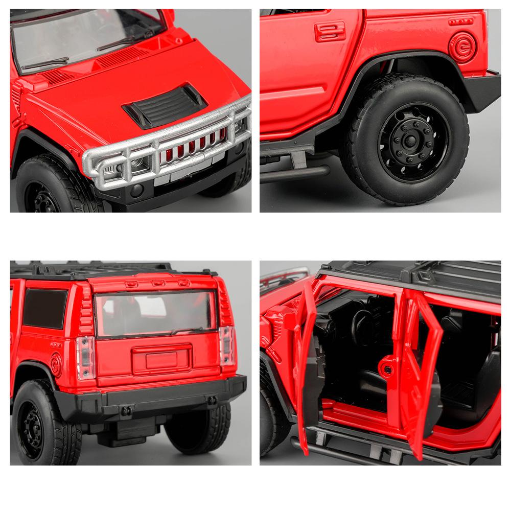 1/32 Hummer H2 Металлическая модель автомобиля Игрушка Литье под давлением Металлическое литье Звук и свет Машинки Игрушки Для детей Транспортное средство