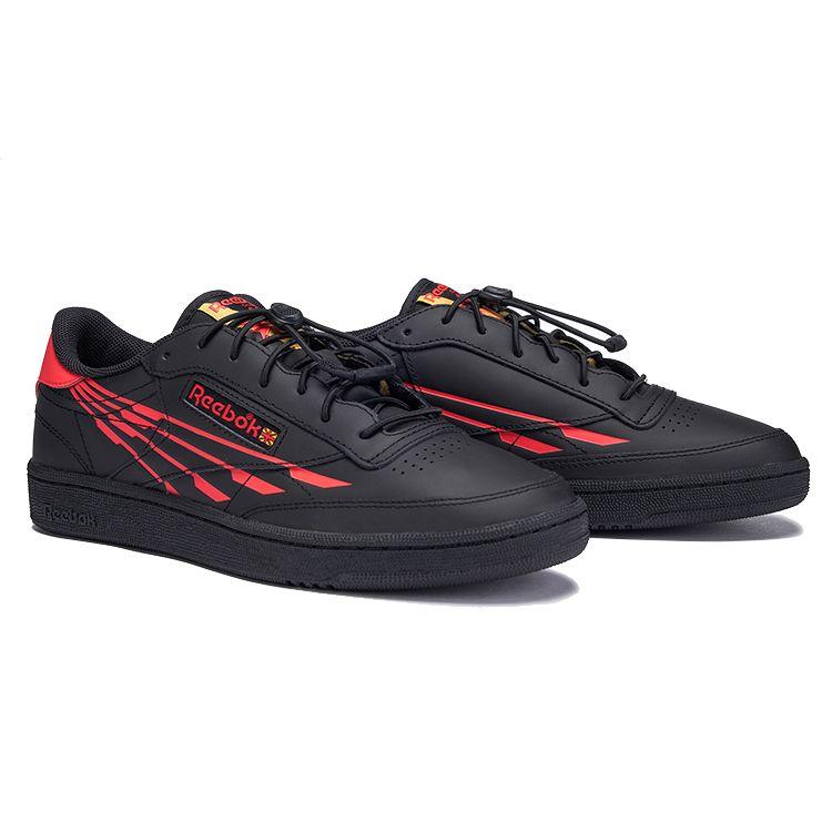 Reebok Кроссовки Club C Series Универсальные Удобные Классические Прочные Низкие Кроссовки Мужские кроссовки Черный Красный 100034257