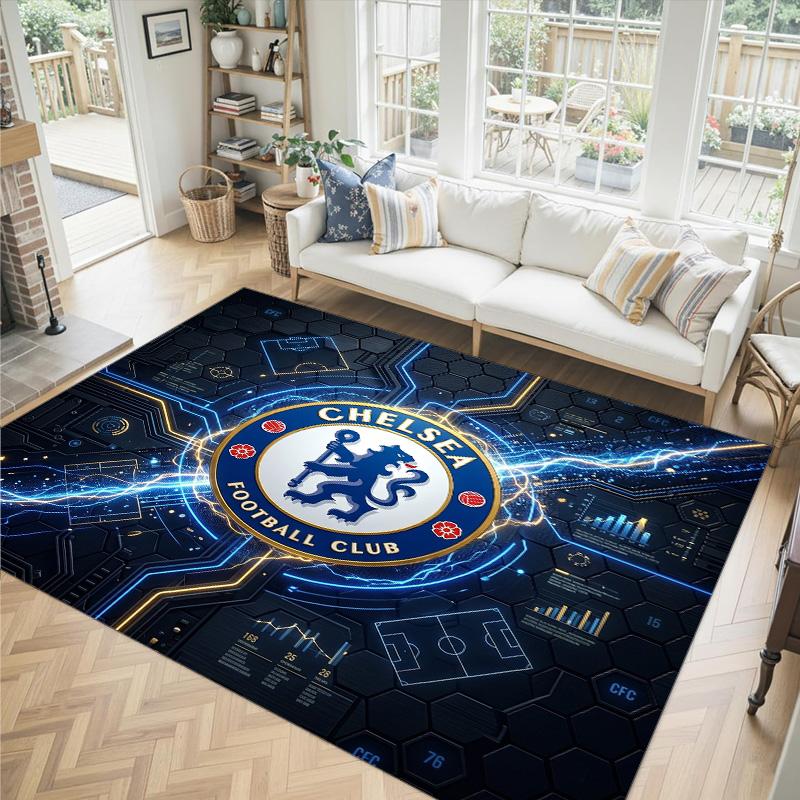 Дизайн Chelsea FC Хрустальный Велюровый Ковер Уютный Не?Нескользящий ковер с принтом для спальни, гостиной, прихожей