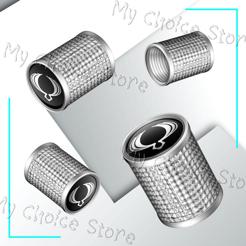4Pcs Emblem Car Wheel Tire Valve Caps Tyre Rim Stem Airdust Waterproof Covers For Ssangyong Actyon Sport Korando Rexton Kyron