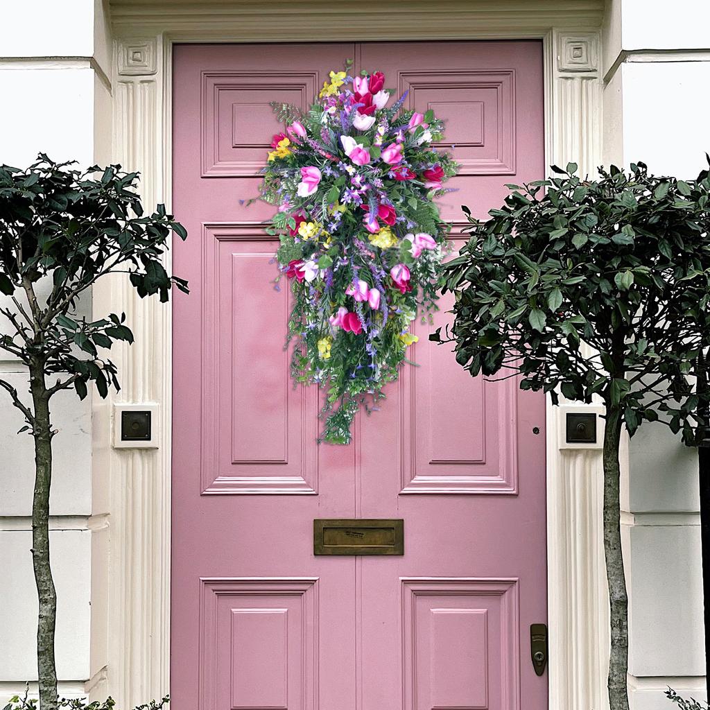 Искусственный венок из цветов Венок с сиренью Гиацинты Гортензии Весна Лето Цветочная зелень