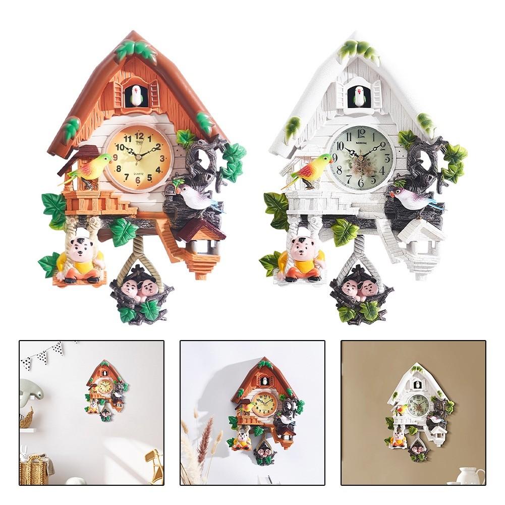 Decorative Hanging Cuckoo Bird Clock Quartz Movement Hourly Chirping Wall Clock